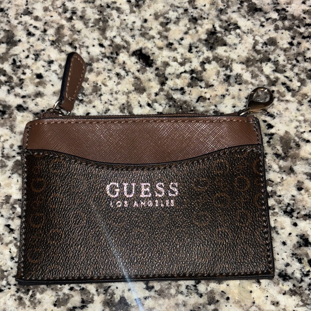 Guess Two-Tone Brown Wallet Card Holder